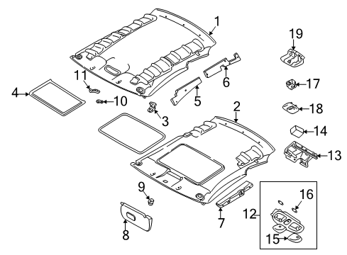 2003 Dodge Stratus Sunroof Lamp-Dome Diagram for MR641651