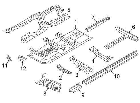 2021 BMW 330e Floor REINFORCEMENT, ENTRY, LEFT Diagram for 41007487131