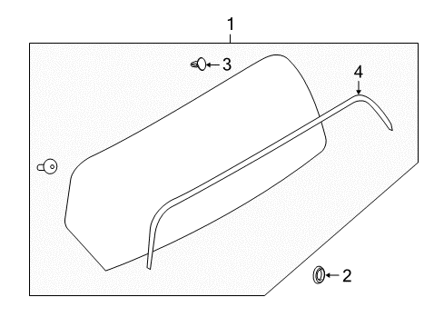 2014 Nissan Versa Note Lift Gate - Glass & Hardware Glass-Back Door Window Diagram for 90300-3WC1C