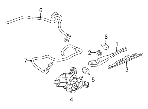 2019 Cadillac XT4 Wiper & Washer Components Washer Hose Diagram for 84384089