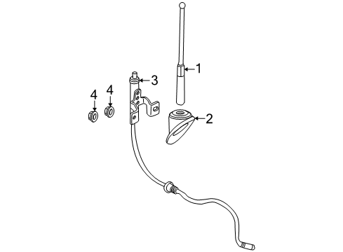 2007 Saturn Vue Antenna & Radio Base Nut Diagram for 11609845