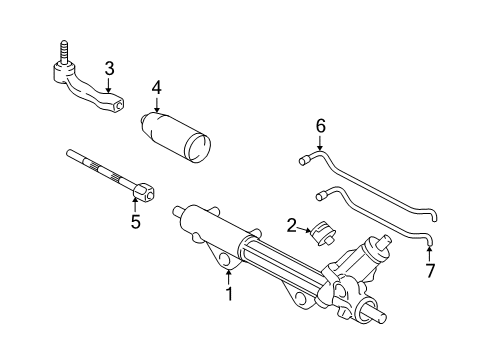 2005 Lincoln LS Steering Column & Wheel, Steering Gear & Linkage Gear Assembly Diagram for 5W4Z-3504-A