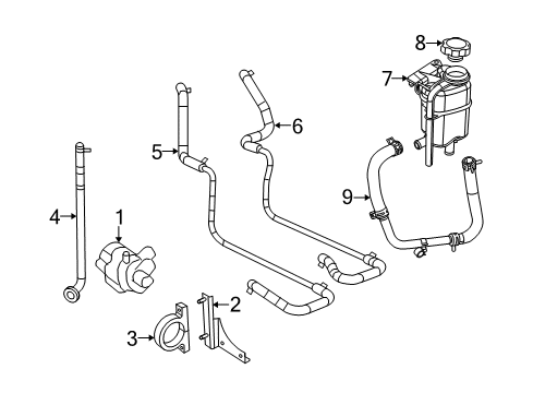 2009 Chrysler Aspen Inverter Cooling Components Pump-Auxiliary Coolant Diagram for 5192031AD