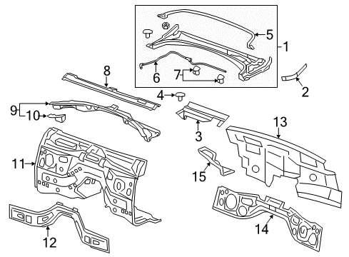 2017 Cadillac ATS Cowl Deflector Diagram for 22893531