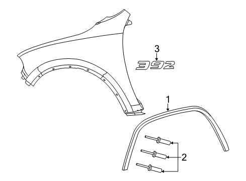 2021 Dodge Durango Exterior Trim - Fender Molding-Wheel Flare Diagram for 57010620AE