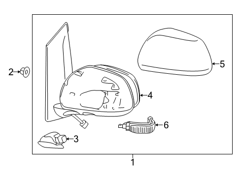 2014 Toyota Sienna Outside Mirrors Outer Cover Diagram for 87915-08021-B1