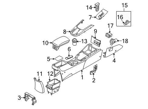 2011 Kia Forte Center Console Switch Assembly-Front Seat Diagram for 933331M300WK