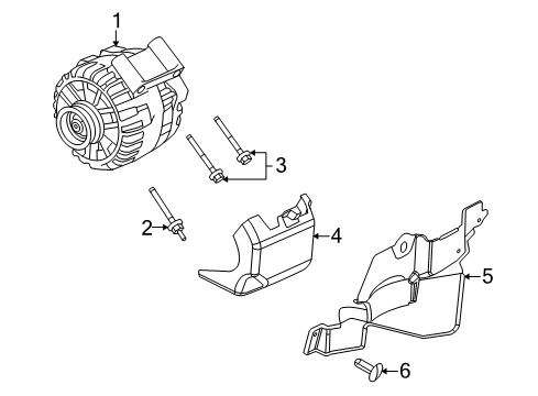 2012 Ford Mustang Alternator Cover Diagram for 7R3Z-10317-B