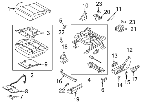 2021 Ford Explorer Front Seat Components Seat Switch Diagram for LB5Z-14A701-AA