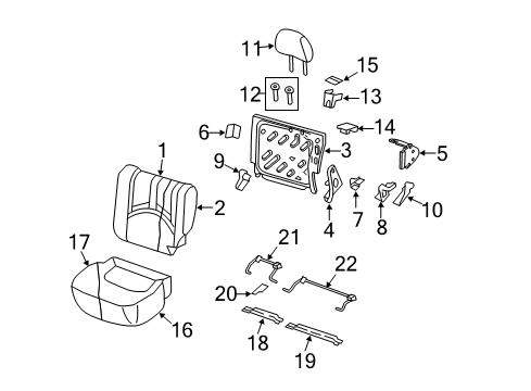 2009 Ford Escape Rear Seat Components Seat Cushion Pad Diagram for BL8Z-7863841-A