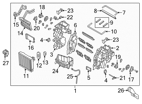 2016 Hyundai Sonata A/C & Heater Control Units Intake Actuator Diagram for 97162C1000