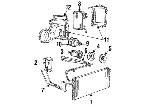 1987 GMC R2500 A/C Compressor Evaporator Asm, A/C Diagram for 88960668