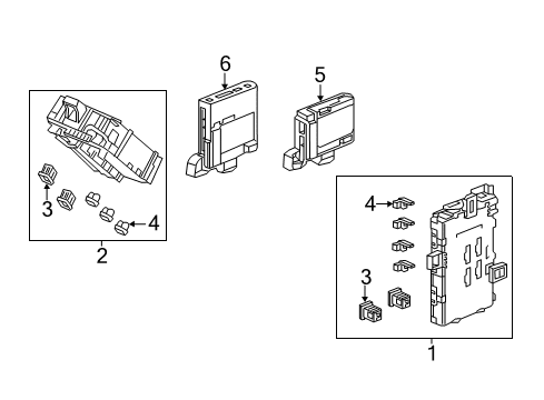 2020 Acura RLX Fuse & Relay Box Assembly, As Fuse Diagram for 38210-TY2-A03