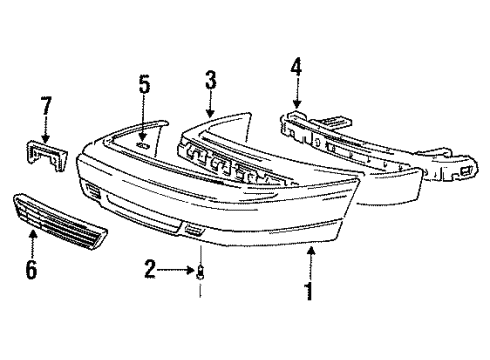 1994 Mitsubishi Precis Front Bumper Cap-Front Hook Diagram for 86517-24330