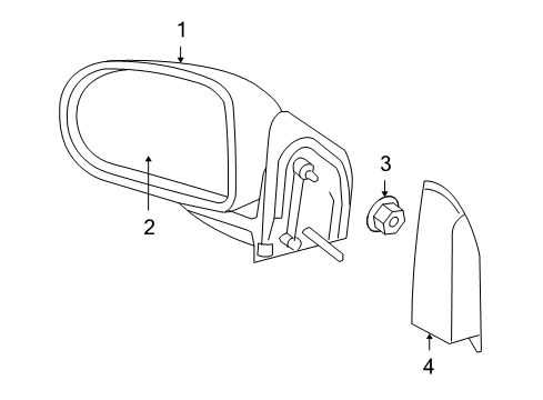 2009 Jeep Compass Mirrors Glass-Mirror Replacement Diagram for 68000018AA