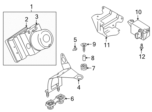 2005 BMW 330i ABS Components Rubber Mounting Diagram for 34511164650