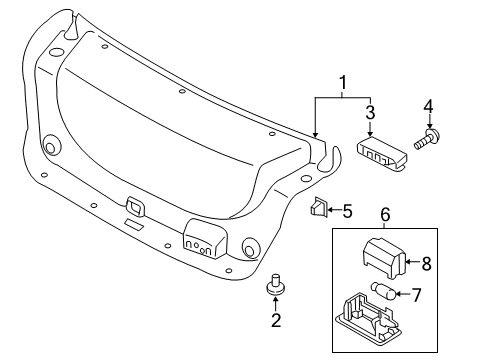 2020 Kia Optima Bulbs Trim Assembly-Trunk Lid Diagram for 81750D5000WK