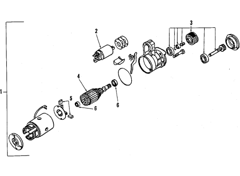 1986 Nissan 300ZX Ignition System REMAN Starter Assembly Diagram for 23300-22P00R