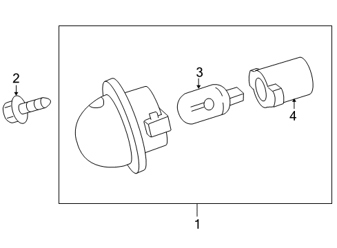 2008 Ford Taurus Bulbs License Lamp Diagram for 5G1Z-13550-AA