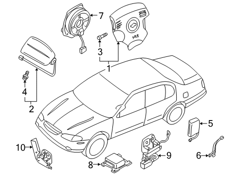 Diagram for 2001 Infiniti I30 Air Bag Components 