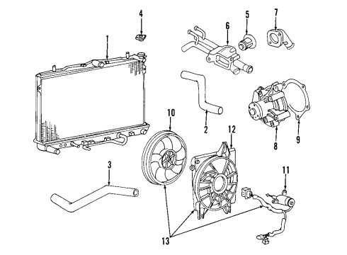 2009 Hyundai Sonata Cooling System, Radiator, Water Pump, Cooling Fan Blower Assembly Diagram for 25380-0A170