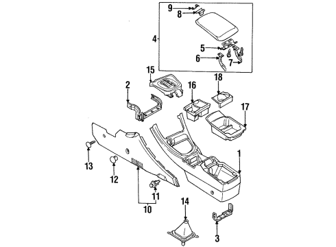 1996 Eagle Talon Center Console Socket-Accessory Diagram for MB898192