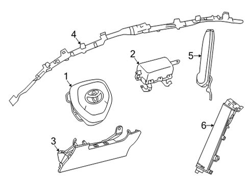 2022 Toyota Corolla Cross Air Bag Components Head Air Bag Diagram for 62170-0A020