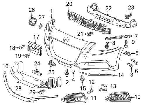2016 Honda CR-Z Automatic Temperature Controls Emblem (H) Diagram for 75700-SZT-G01