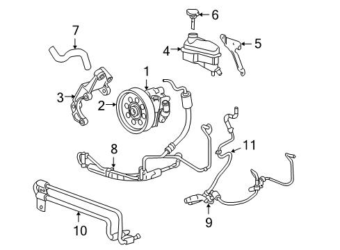 2005 Cadillac STS P/S Pump & Hoses, Steering Gear & Linkage Pressure Hose Diagram for 19181250