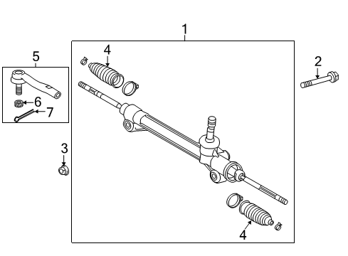 2014 Toyota Avalon Steering Column & Wheel, Steering Gear & Linkage Gear Assembly Diagram for 45510-07010