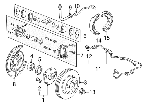 2007 Honda Pilot Parking Brake Wire B, Driver Side Parking Brake Diagram for 47560-S3V-A11