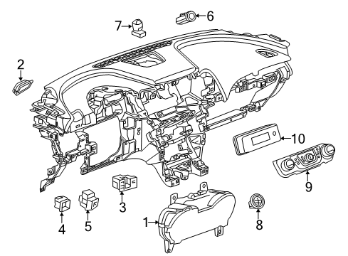2016 Chevrolet Impala Automatic Temperature Controls Dash Control Unit Diagram for 84429866