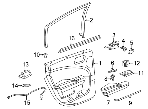 2011 Dodge Charger Interior Trim - Rear Door Handle-Inside Remote Control Diagram for 1RE74DX9AC