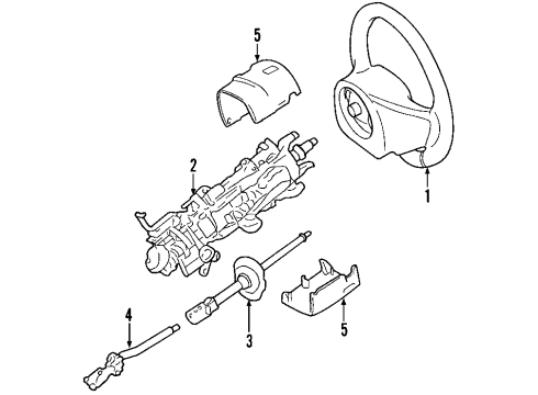 2007 Lincoln Town Car Steering Column & Wheel, Steering Gear & Linkage Column Assembly Diagram for 7W1Z-3C529-B