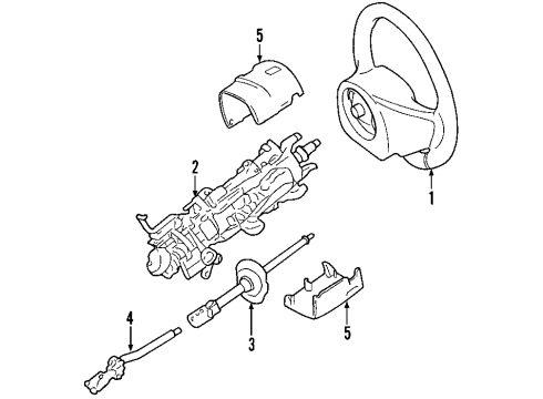 2007 Lincoln Town Car Steering Column & Wheel, Steering Gear & Linkage Steering Wheel Diagram for 7W1Z-3600-AA