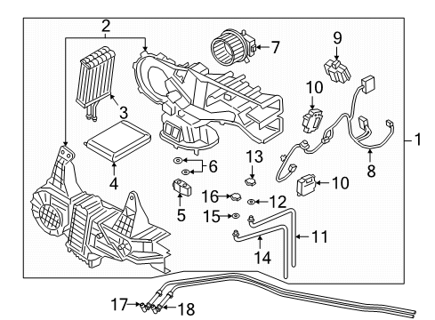 2019 Ford Expedition Auxiliary Heater & A/C Outlet Tube Diagram for JL1Z-18663-AA