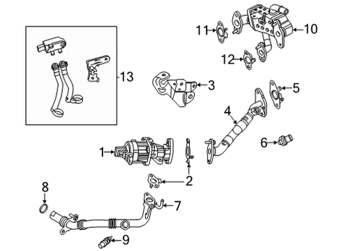 2022 Ford Maverick EGR System EGR Cooler Diagram for K2GZ-9F464-B