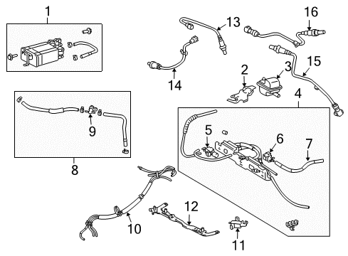 2006 Toyota Highlander Emission Components PCV Valve Diagram for 12204-20040