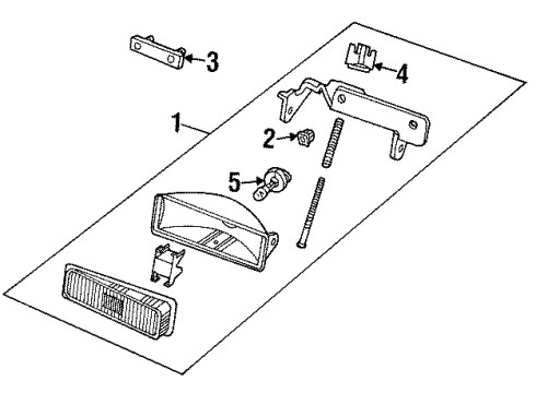 1998 Cadillac DeVille Fog Lamps Lamp Asm-Front Fog Diagram for 16525285