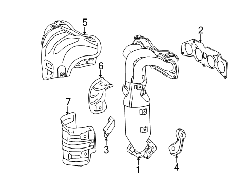 2014 Toyota Camry Exhaust Manifold Exhaust Manifold Diagram for 25051-0V040