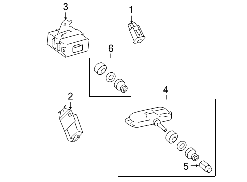2011 Toyota Corolla Tire Pressure Monitoring Control Module Diagram for 89769-02010