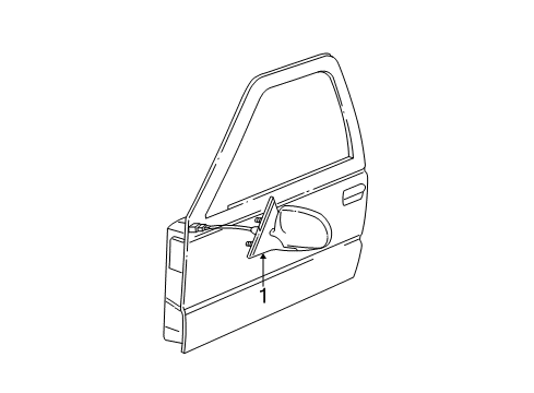 1998 GMC Jimmy Outside Mirrors Mirror Asm-Outside Rear View RH Diagram for 15151120