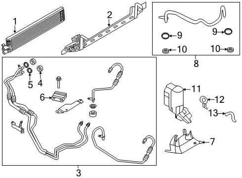 2019 Lincoln MKC Oil Cooler Cooler Line Diagram for EJ7Z-7R081-A