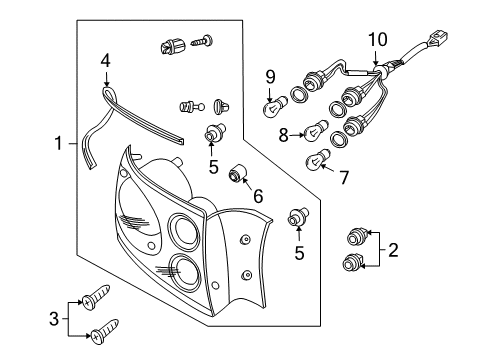 2005 Pontiac GTO Tail Lamps Lamp, Tail Diagram for 92149074