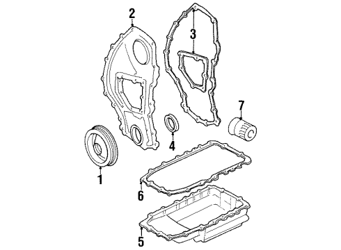 1993 Pontiac Grand Am Filters Gasket Pkg-Engine Front And Chain Housing Cover(Free Of Asbestos) Diagram for 12351101