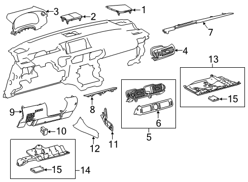 2019 Lexus IS350 Cluster & Switches, Instrument Panel Panel Sub-Assy, Instrument Diagram for 55045-53071-C0