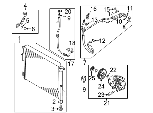 2020 Kia Sorento A/C Condenser, Compressor & Lines Air Conditioner Compressor Diagram for 97701C6960