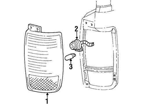 2000 Lincoln Navigator Combination Lamps Tail Lamp Assembly Diagram for F85Z-13405-AD