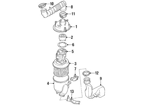 1991 Hyundai Sonata Filters Body-Air Cleaner Diagram for 28112-32510