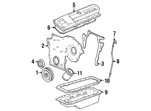 1992 Cadillac Eldorado Engine Parts, Mounts, Cylinder Head & Valves, Camshaft & Timing, Oil Pan, Oil Pump, Crankshaft & Bearings, Pistons, Rings & Bearings Indicator Diagram for 3521940